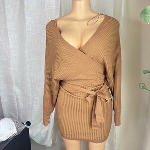 Love Tree Tan Long Sleeve Dress
